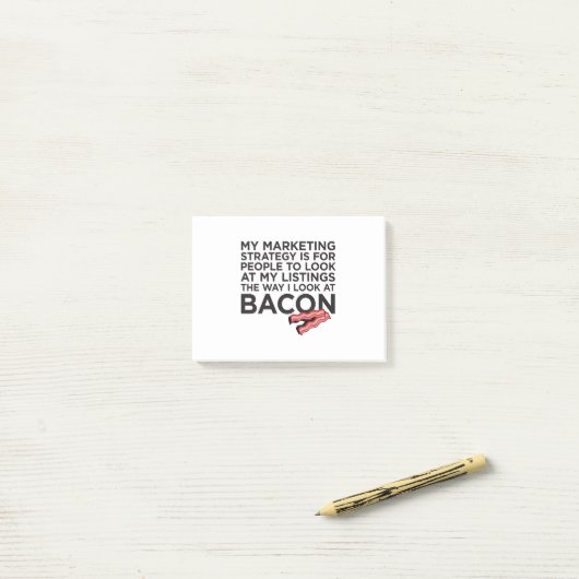 Bacon Funny Real Estate Quote Post-it® Notes (Op bureau)