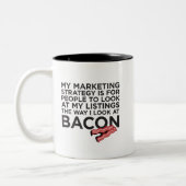 Bacon Funny Real Estate Quote Tweekleurige Koffiemok (Links)