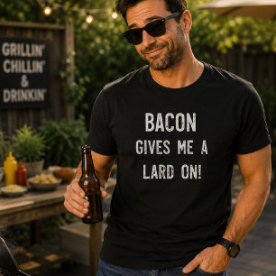 Bacon geeft me een vette buik op grappige bacon t-shirt