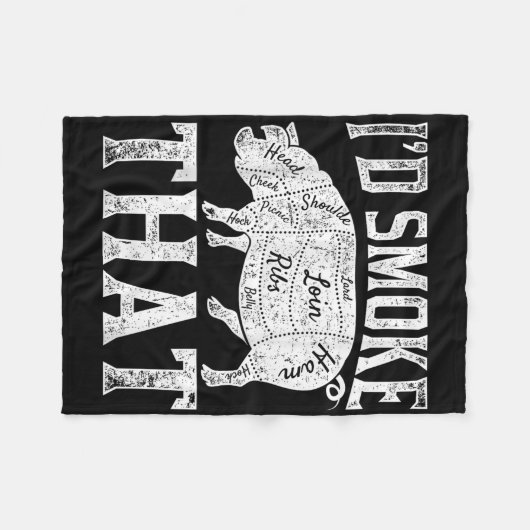 Bacon Grilling BBQ Chef Grappig Gerookt Vlees Roke Fleece Deken (Voorkant (Horizontaal))