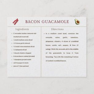 Bacon Guacamole Thanksgiving Recept Kaart