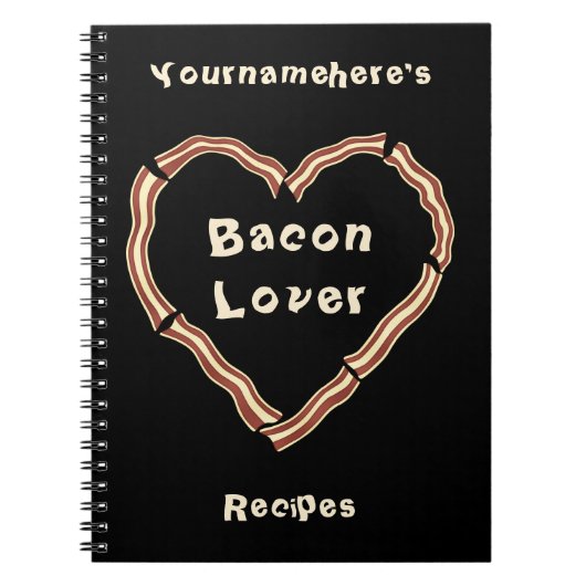 Bacon hart blanco recept journaal notitieboek (Voorkant)