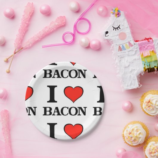 Bacon Heart Papieren Bordje (Feest)