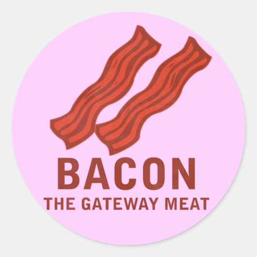 Bacon, het gatewayvlees ronde sticker (Voorkant)