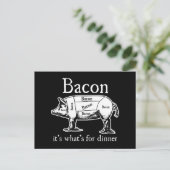 Bacon: Het is wat er voor het avondeten is. Briefkaart (Staand voorkant)