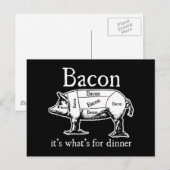 Bacon: Het is wat er voor het avondeten is. Briefkaart (Voorkant / Achterkant)