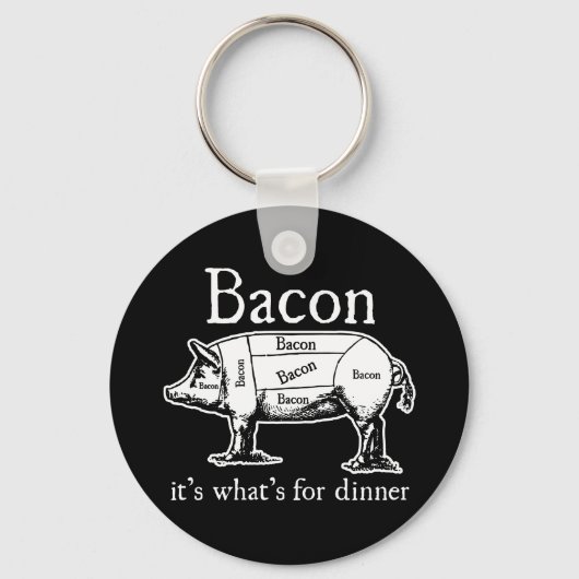 Bacon: Het is wat er voor het avondeten is. Sleutelhanger (Voorkant)