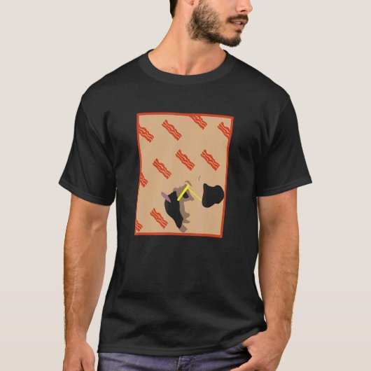 Bacon Het Regent Pug Grappige Grafische T-shirt (Voorkant)
