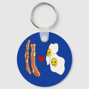 Bacon houdt van eieren Funny Bacon Design Sleutelhanger