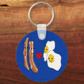 Bacon houdt van eieren Funny Bacon Design Sleutelhanger (Voorkant)
