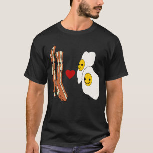 Bacon houdt van eieren Funny Bacon Design T-shirt
