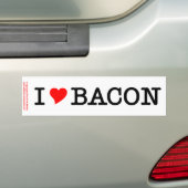 Bacon I Love Bumpersticker (Op auto)