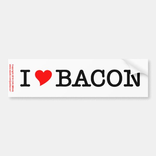 Bacon I Love Bumpersticker (Voorkant)