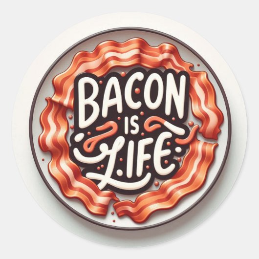 Bacon I Ronde Sticker (Voorkant)