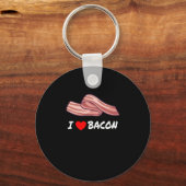 BACON Ik hou van Bacon Funny Bacon Lover Sleutelhanger (Voorkant)
