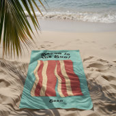 Bacon in de zon Retro Blauwgroen Blauw Strandlaken