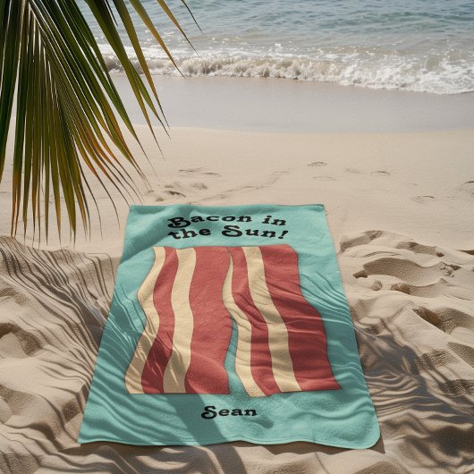 Bacon in de zon Retro Blauwgroen Blauw Strandlaken