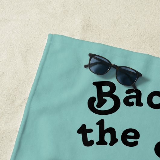 Bacon in de zon Retro Blauwgroen Blauw Strandlaken (In situ)