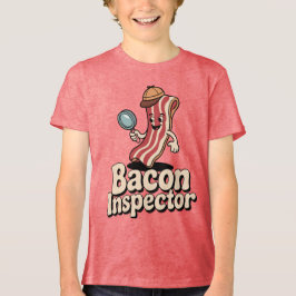 Bacon Inspecteur Grappige Voedsel Tri-Blend Shirt