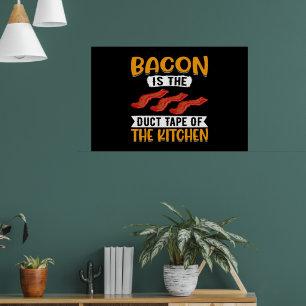 Bacon is de dikke band van het keukenvarkensvlees poster