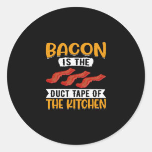Bacon is de dikke band van het keukenvarkensvlees ronde sticker