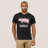 Bacon is Happiness Funny Pig Butcher Chart T-shirt (Voorkant volledig)