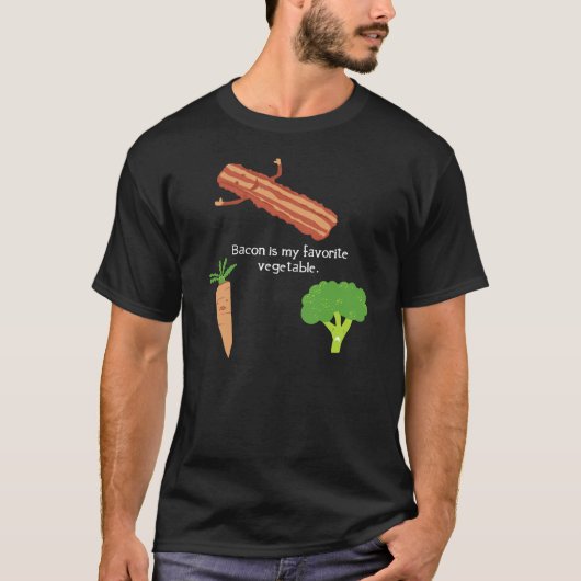 Bacon is mijn favoriete groenten (donker) t-shirt (Voorkant)