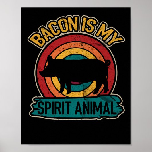 Bacon Is Mijn Geest Dier Bacon Liefhebber Grillen Poster (Voorkant)