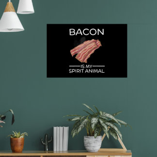 Bacon is mijn geestdier Funny Crispy Food Schattig Poster
