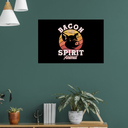 Bacon is mijn gespierde dierlijke grappige bacon L Poster (Woonkamer 1)