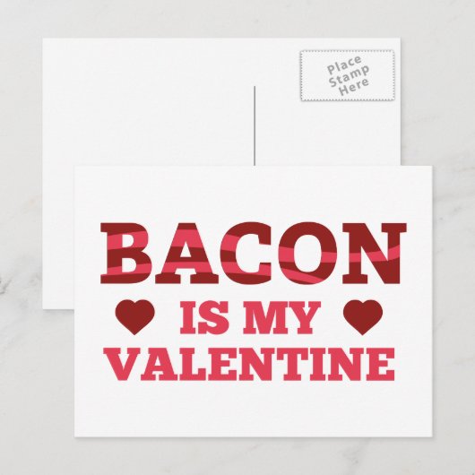 Bacon is mijn Valentijn Feestdagenkaart (Voorkant / Achterkant)