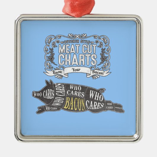 BACON kent je delen vlees Metalen Ornament (Voorkant)