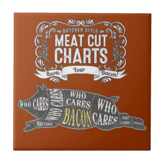 BACON kent je delen vlees Tegeltje