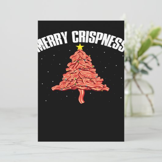 Bacon kerstboom_ feestdagenkaart (Staand voorkant)