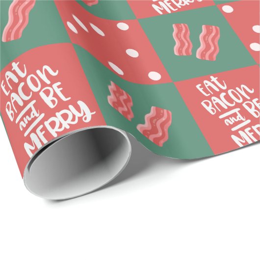Bacon kerstcadeautje cadeaupapier (Rol Hoek)