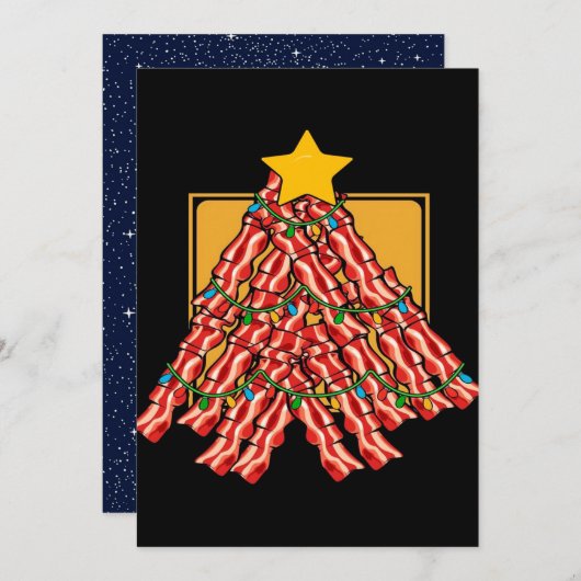 Bacon Kerstmis Light_ Feestdagenkaart (Voorkant / Achterkant)