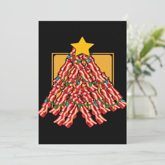 Bacon Kerstmis Light_ Feestdagenkaart (Staand voorkant)