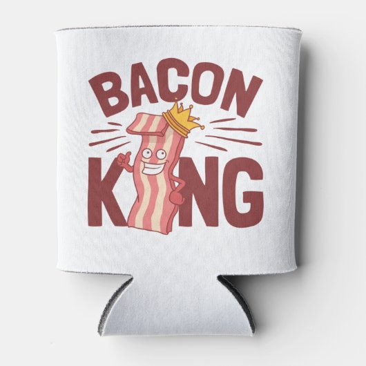 Bacon King Meat Lover Gifts for Men Boy Blikjeskoeler (Voorkant)
