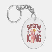 Bacon King Meat Lover Gifts for Men Boy Sleutelhanger (Voorkant Links)
