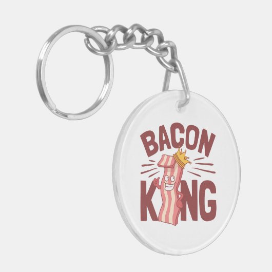 Bacon King Meat Lover Gifts for Men Boy Sleutelhanger (Voorkant Links)