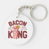 Bacon King Meat Lover Gifts for Men Boy Sleutelhanger (Achterkant)