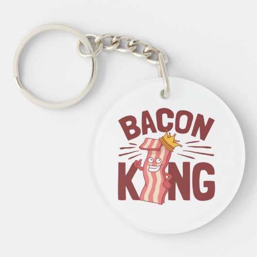 Bacon King Meat Lover Gifts for Men Boy Sleutelhanger (Voorkant)