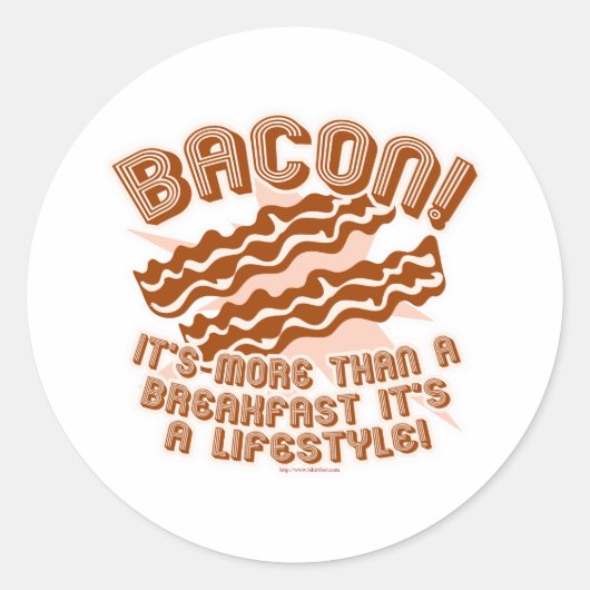 Bacon Lifestyle Ronde Sticker (Voorkant)
