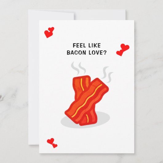 Bacon Love Funny Whimsy Valentijnsdag Feestdagenkaart (Voorkant)