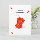Bacon Love Funny Whimsy Valentijnsdag Feestdagenkaart (Staand voorkant)