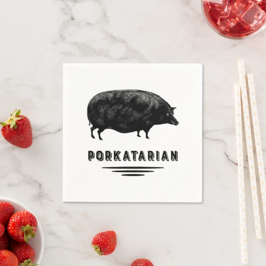 Bacon Lover - Porkatarian - Antiek Varken Servetten (Insitu)