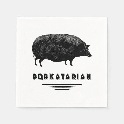 Bacon Lover - Porkatarian - Antiek Varken Servetten (Voorkant)