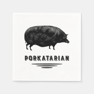 Bacon Lover - Porkatarian - Antiek varkens Servetten