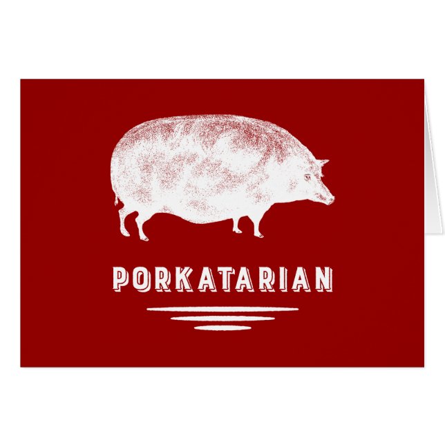 Bacon Lover Porkatarian  Pig Red en White (Voorkant Horizontaal)