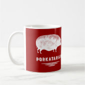 Bacon Lover Porkatarian Pig Red en White Koffiemok (Links)